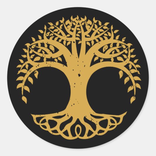 Baum des Lebens keltisches Symbol Runder Aufkleber (Vorderseite)