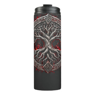 Baum des Lebens – keltisches Yggdrasil nordisches  Thermosbecher