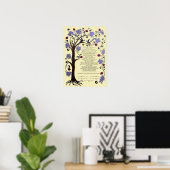 Baum des Lebens Ketubah & Granatäpfel, Portrait-hi Poster (Heimbüro)