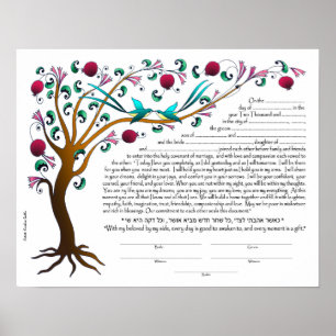Baum des Lebens Ketubah, leer Poster