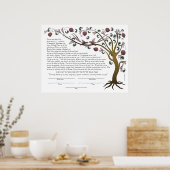 Baum des Lebens Ketubah mit einem hebräischen Zita Poster (Küche)