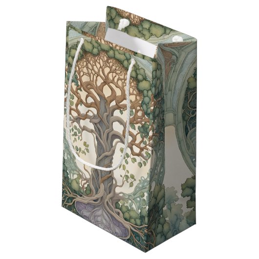 Baum des Lebens Kleine Geschenktüte (Rückseite Schrägansicht)