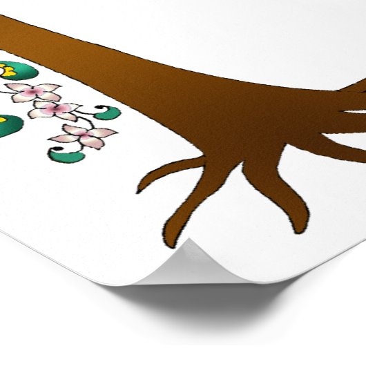 Baum des Lebens Ktubah, Surround-Design, weiß Poster (Ecke)