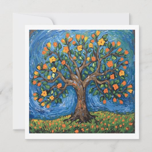 Baum des Lebens Kunstwerk, keltisch Einladung (Vorderseite)