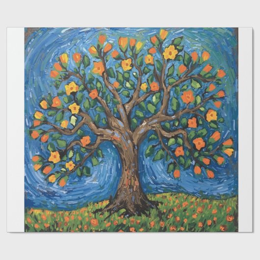Baum des Lebens Kunstwerk, keltisch Geschenkpapier (Flach)