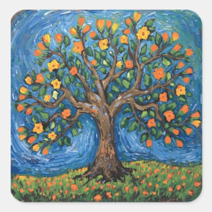 Baum des Lebens Kunstwerk, keltisch Quadratischer Aufkleber