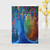 Baum des Lebens, leere Grußkarte, Karte (Gelbe Blume)