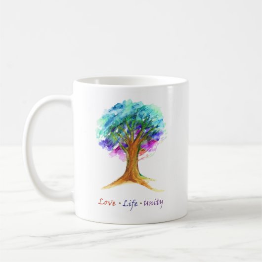 Baum des Lebens Liebe Einheit Kaffeetasse (Links)