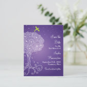 Baum des Lebens Lila Bat Mitzvah Save the Date (Stehend Vorderseite)