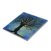 Baum des Lebens lila Fantasiegemälde Fliese (Seite)