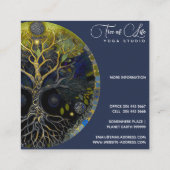 Baum des Lebens Luna Quadratische Visitenkarte (Rückseite)