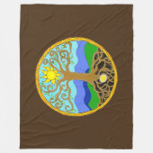 Baum des Lebens Mandala Fleecedecke (Vorderseite)