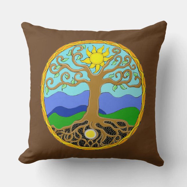 Baum des Lebens Mandala Kissen (Vorderseite)