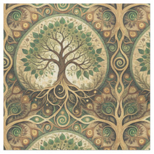 Baum des Lebens Mandala Spirituelles Designmuster  Stoff