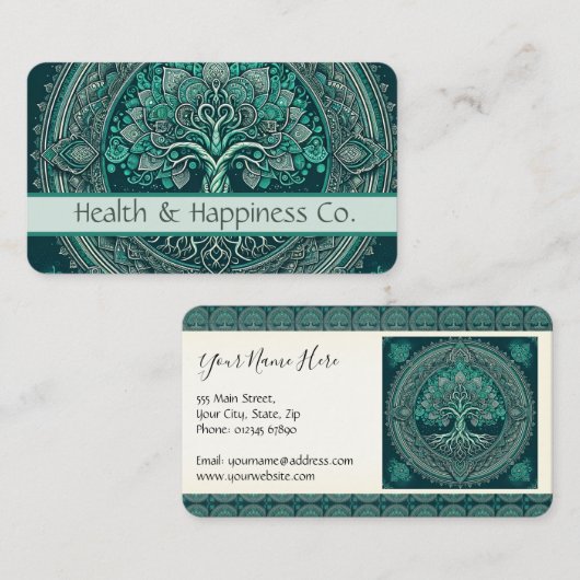 Baum des Lebens Mandala Visitenkarte (Vorne/Hinten)