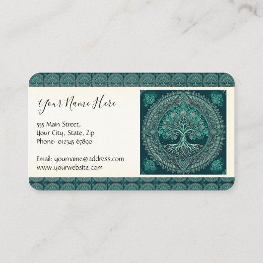 Baum des Lebens Mandala Visitenkarte (Rückseite)