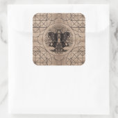 Baum des Lebens - mit Braunholzstruktur Quadratischer Aufkleber (Tasche)