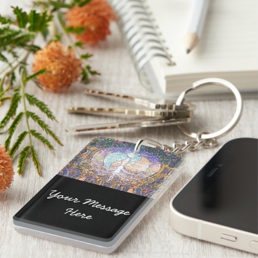 Baum des Lebens mit dem Ying Yang- und Herzsymbol Schlüsselanhänger (Vorderseite rechts)