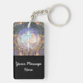 Baum des Lebens mit dem Ying Yang- und Herzsymbol Schlüsselanhänger (Rückseite)