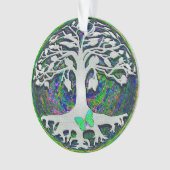 Baum des Lebens mit den weißen und grünen Farben Ornament (Vorderseite)