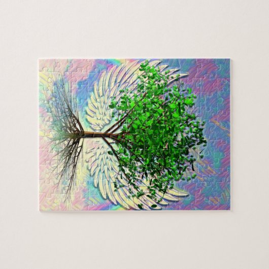 Baum des Lebens mit Engels-Flügeln Puzzle (Horizontal)