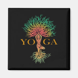 Baum des Lebens mit Frau Yoga Chakra Haka Yoga Magnet