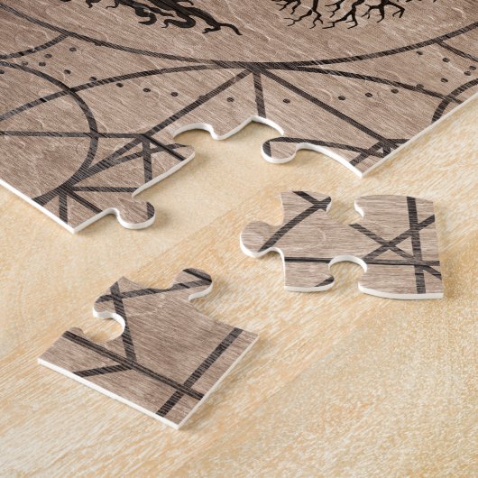 Baum des Lebens - mit hölzerner Beschaffenheit der Puzzle (Seite)