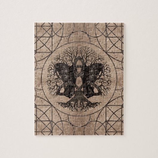 Baum des Lebens - mit hölzerner Beschaffenheit der Puzzle (Vertikal)