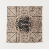 Baum des Lebens - mit hölzerner Beschaffenheit der Wandteppich (Vorderseite (Horizontal))