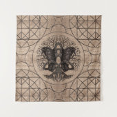 Baum des Lebens - mit hölzerner Beschaffenheit der Wandteppich (Vorderseite)