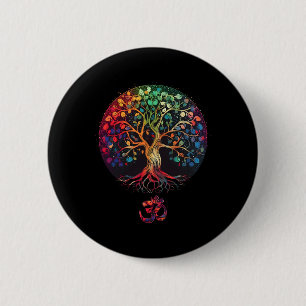 Baum des Lebens mit Om-Symbol Yoga  Button