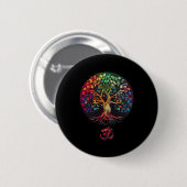 Baum des Lebens mit Om-Symbol Yoga Button (Vorne & Hinten)