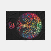 Baum des Lebens mit Om-Symbol Yoga  Fleecedecke (Vorderseite (Horizontal))