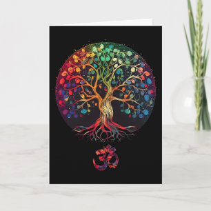 Baum des Lebens mit Om-Symbol Yoga  Karte