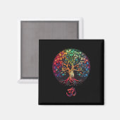 Baum des Lebens mit Om-Symbol Yoga  Magnet (Vorderseite/Rückseite)