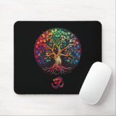 Baum des Lebens mit Om-Symbol Yoga  Mousepad (Mit Mouse)
