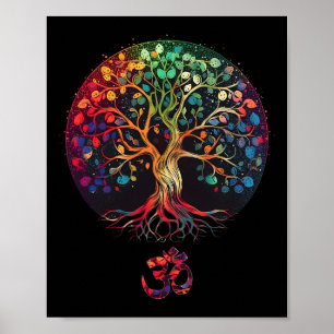 Baum des Lebens mit Om-Symbol Yoga  Poster