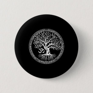 Baum des Lebens mit Om-Symbol Yoga Zen Meditation  Button