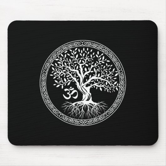 Baum des Lebens mit Om-Symbol Yoga Zen Meditation Mousepad (Vorne)