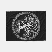 Baum des Lebens mit Om-Symbol Yoga-Zen-Meditations Fleecedecke (Vorderseite (Horizontal))