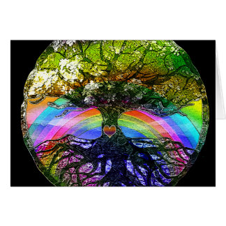 Baum des Lebens mit Regenbogen-Herzen