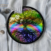 Baum des Lebens mit Regenbogen-Herzen Button (Beispiel)