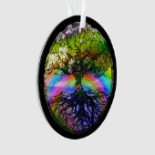 Baum des Lebens mit Regenbogen-Herzen Ornament (Vorderseite)
