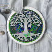 Baum des Lebens mit Schmetterling im Kreis Button (Beispiel)