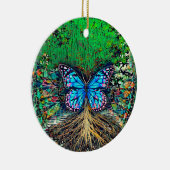 Baum des Lebens mit Schmetterling von Amelia Carri Keramik Ornament (Rechts)