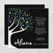 BAUM DES LEBENS mit STERNE Schläger Mitzvah Einladung (Vorne/Hinten)