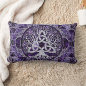 Baum des Lebens mit Triquetra Amethyst und Silber Lendenkissen (Decke)