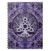 Baum des Lebens mit Triquetra Amethyst und Silber Notizblock (Vorderseite)