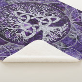 Baum des Lebens mit Triquetra Amethyst und Silber Sherpadecke (3/4)