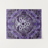 Baum des Lebens mit Triquetra Amethyst und Silber Wandteppich (Vorderseite (Horizontal))
